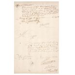 * Flamsteed (John, 1646-1719). Autograph document signed