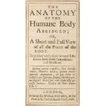 Keill (James). The Anatomy of the Human Body Abridged... , 1st edition, 1698
