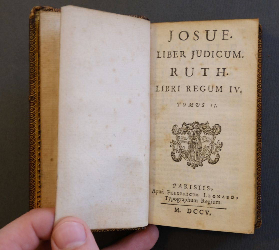 Bible [Latin]. Biblia Sacra vulgatae editionis, 7 vols., Paris: Fredericum Leonard, 1705 - Image 13 of 15
