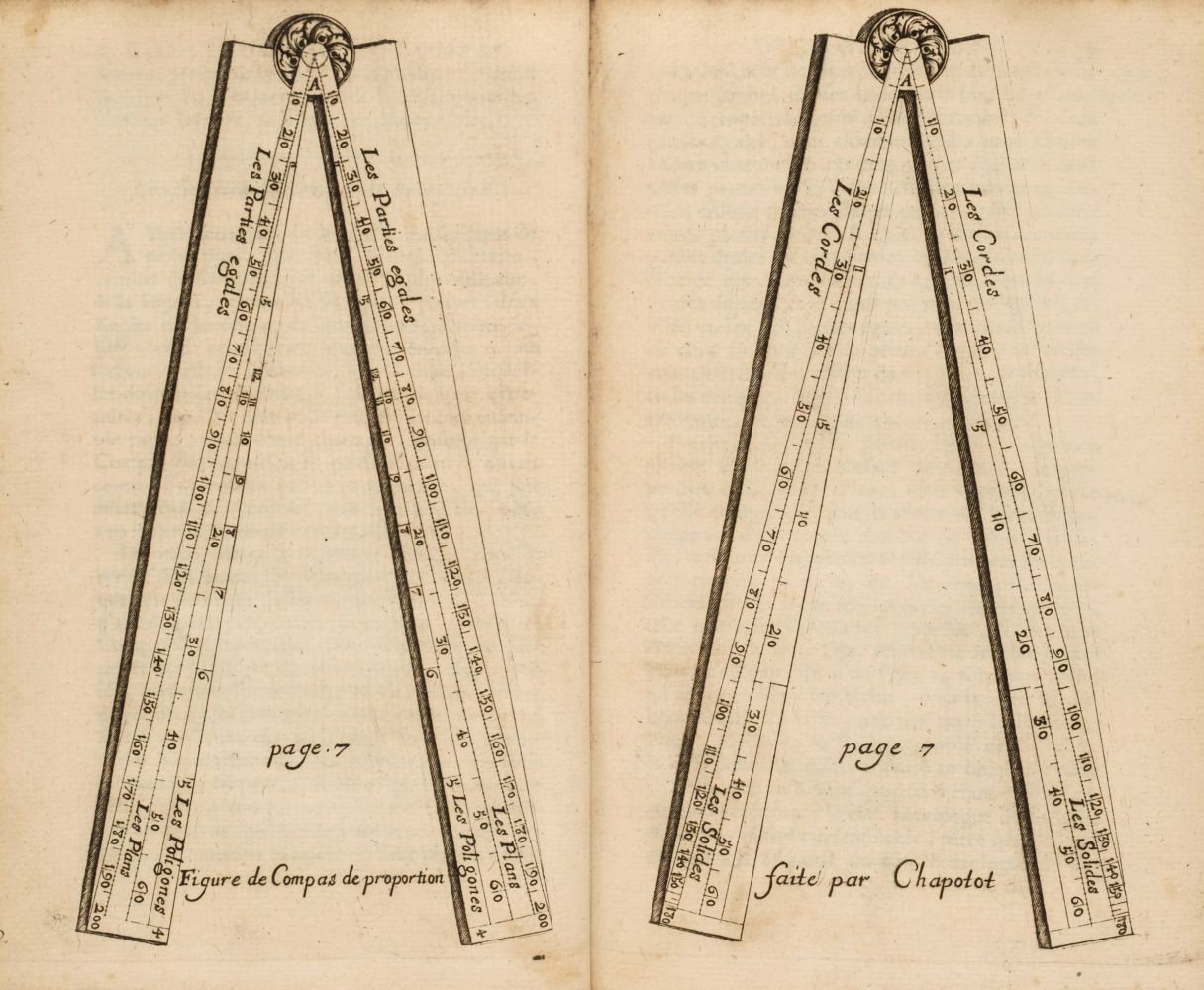 Ozanam (Jacques). 'L'usage du compas de proportion, explique et demontre... , 2nd ed., Paris, 1700