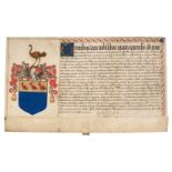 * Wray (Sir Christopher, c. 1522-1592). Patent of Arms by Robert Cooke, 1586