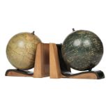 * Globes. Globe bookends. Philips Popular Celestial and Terrestrial Globes, circa 1950