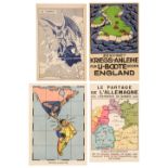 Political postcards. A collection of political 'map postcards', early-mid 20th century