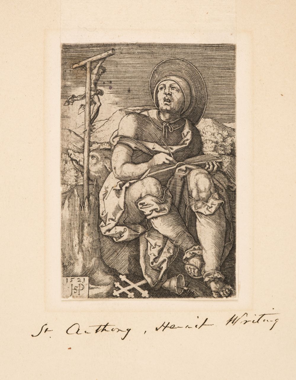 * Beham, Hans Sebald, St Anthony the Hermit, engraving, 1521 - Image 2 of 2