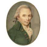* Continental School. Oval portrait miniature of a gentleman, circa 1780-1790