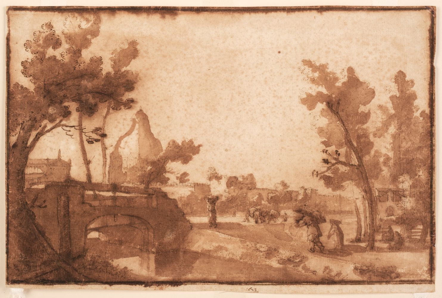 * Lanfranco, Giovanni, Follower of (1582-1647), St Anthony in the Wilderness, pen, ink and wash - Image 4 of 4