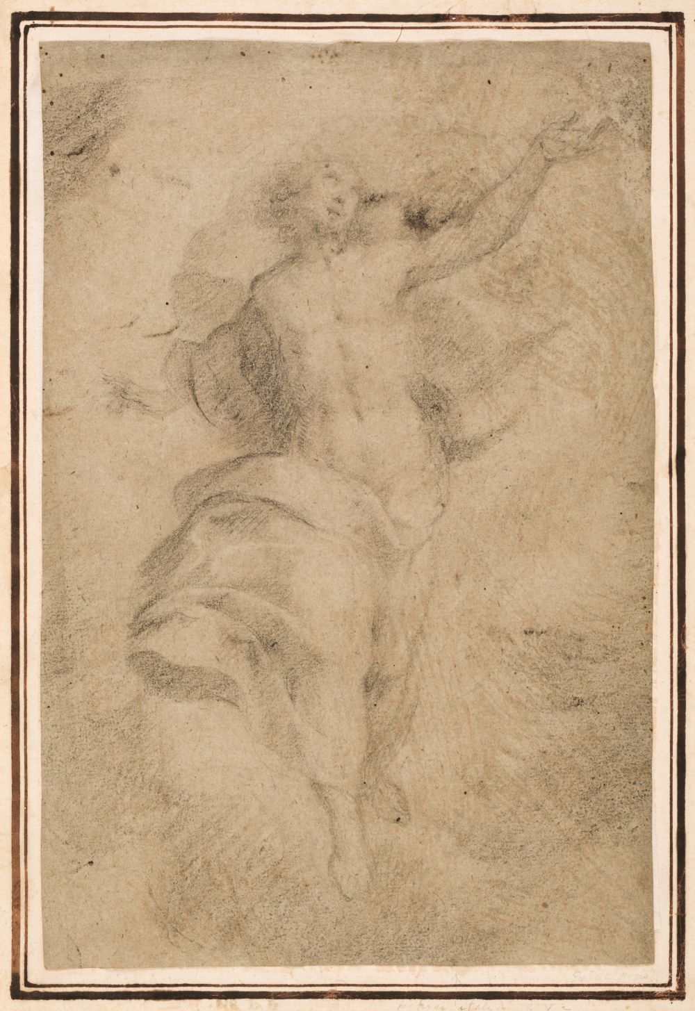 * Lanfanco, Giovanni (1582-1647), Attributed to. A Study for the Transfiguration, black chalk