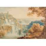 * Keiserman (Franz, 1765-1833). Vue generale de Tivoli et des Cascatelles et la plaine de Rome, 1816