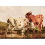 * Willis (Henry Brittan, 1810-1884), Cattle standing in a Stream in a Landscape, oil on canvas