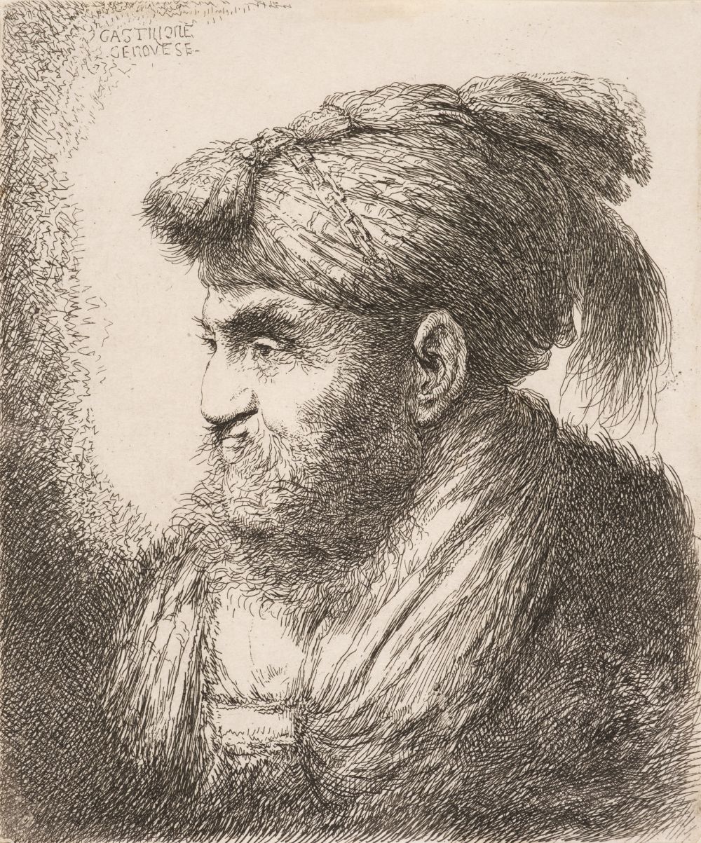 * Castiglione (Giovanni Benedetto, 1609-1664). Man with beard and moustache