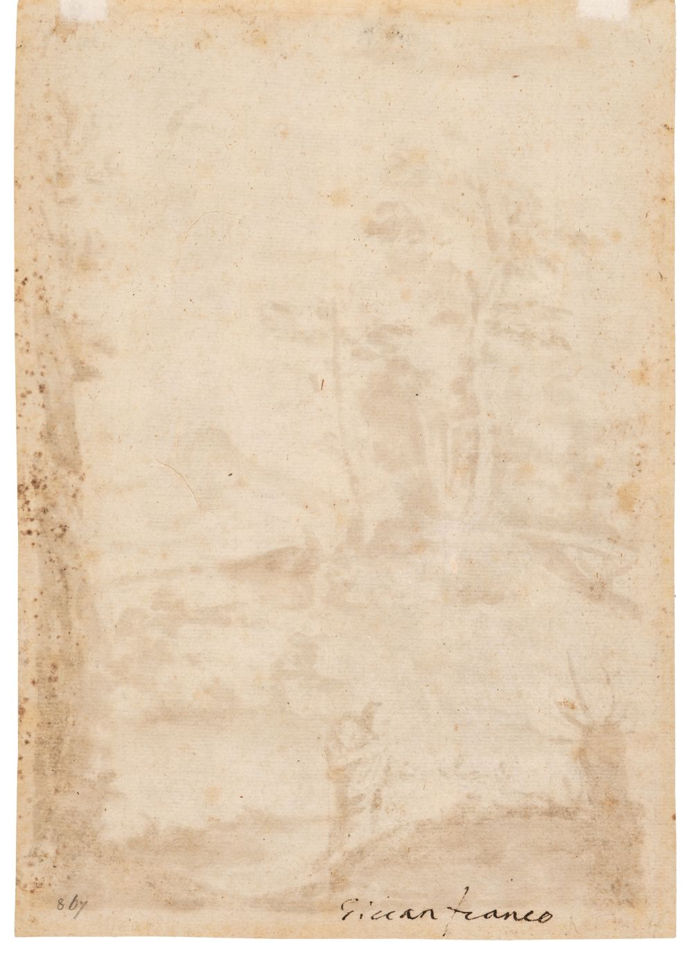 * Lanfranco, Giovanni, Follower of (1582-1647), St Anthony in the Wilderness, pen, ink and wash - Image 2 of 4