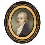 * English School. Oval portrait miniature of a gentleman, circa 1780-1790