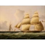 * Buttersworth (James Edward 1817-1894). Brig under sail, oil on canvas