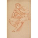 * Continental School. Academy study of a standing male nude,