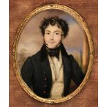 * English School. Portrait miniature of a young gentleman