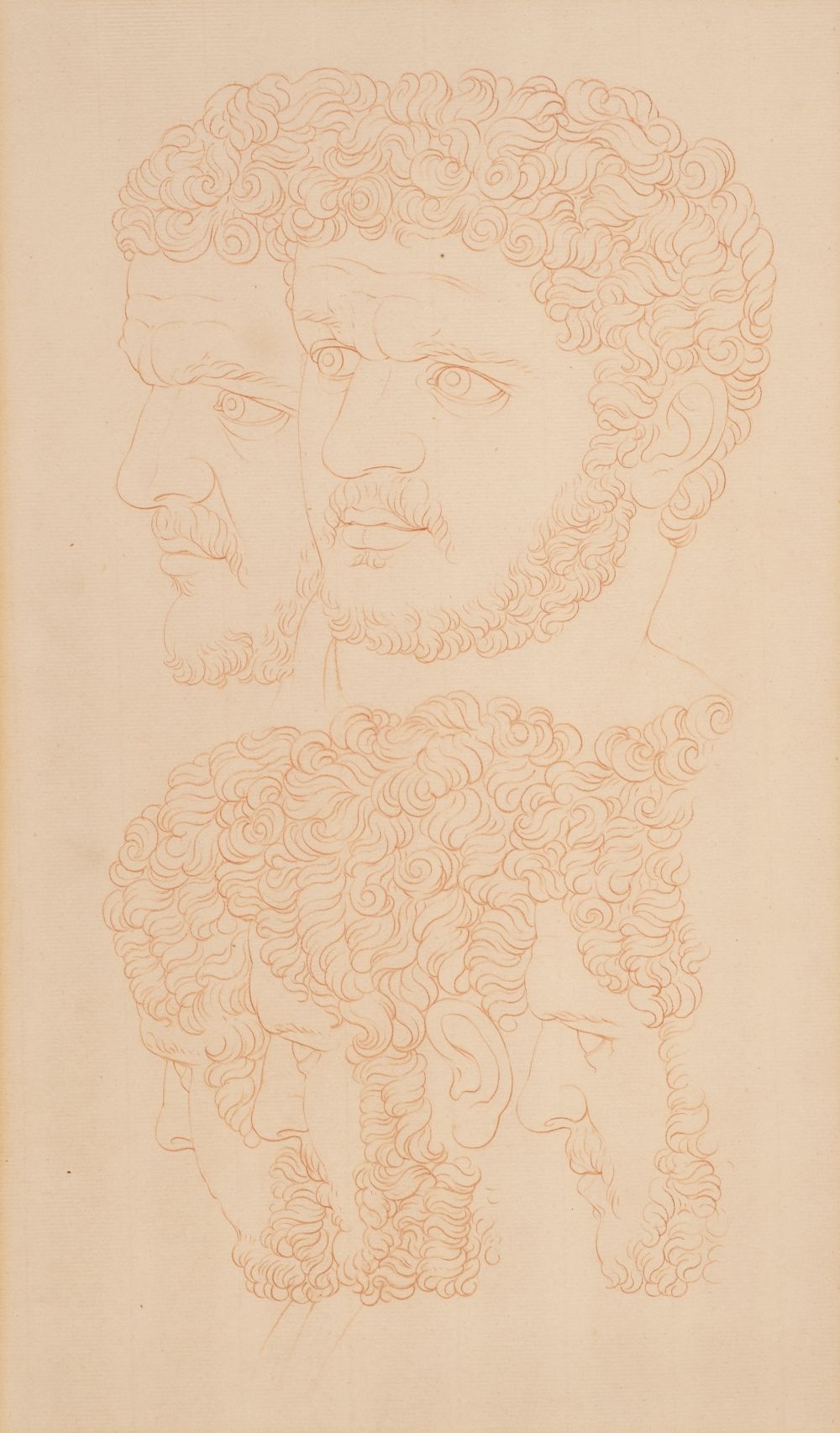 * Hussey, Giles (1710-1788, Attributed to), Bust of Caligula, sanguine chalk on laid paper