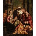 * Flemish 17th century School, Adoration of the Magi, oil on copper