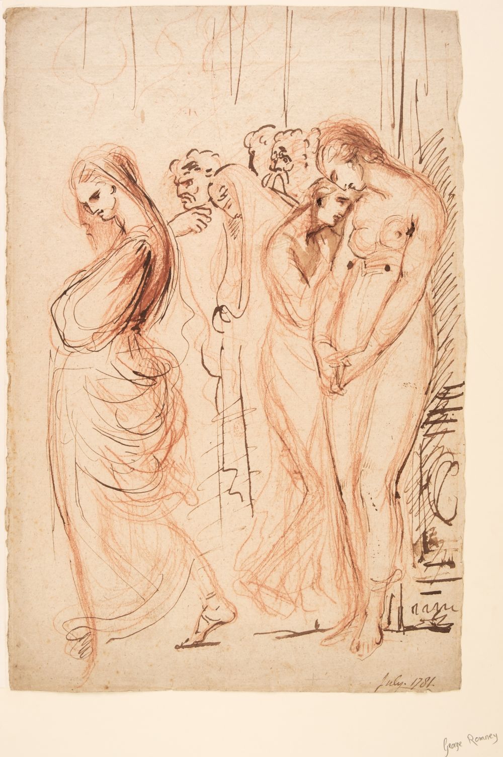 * Romney (George, 1734-1802). A group of oppressed male and female figures, and one other - Image 5 of 7