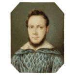 * Continental School. Portrait miniature of a bearded young gentleman, Northern European, 17th