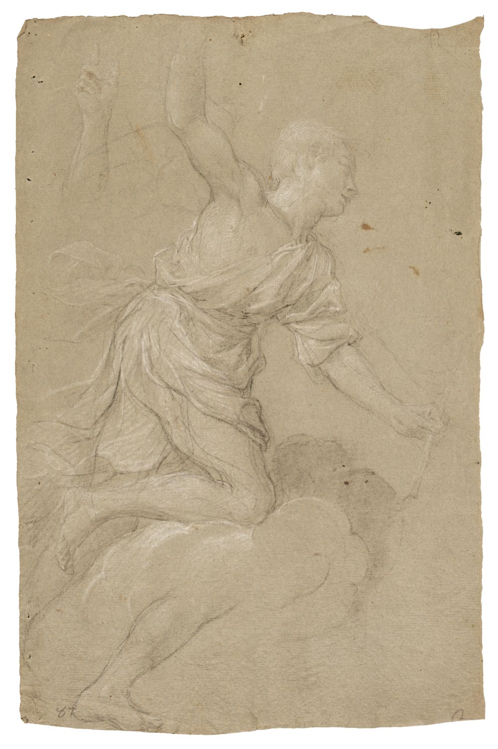 * Domenichino (1581-1641). Study of male figure, & Study of an angel, 17th century