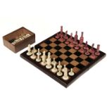 * Chess. A 19th-century bone "Selenus" pattern chess set