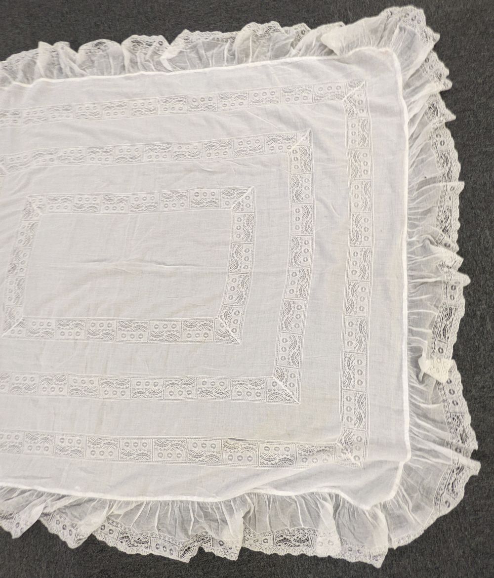 * Embroidered bedcover. A bullion-work coverlet, English, early 19th century - Image 16 of 16