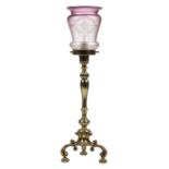 * Lighting. Art Nouveau brass table lamp