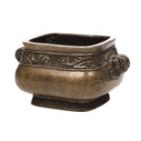 * Censer. A Chinese bronze censer 18/19th century