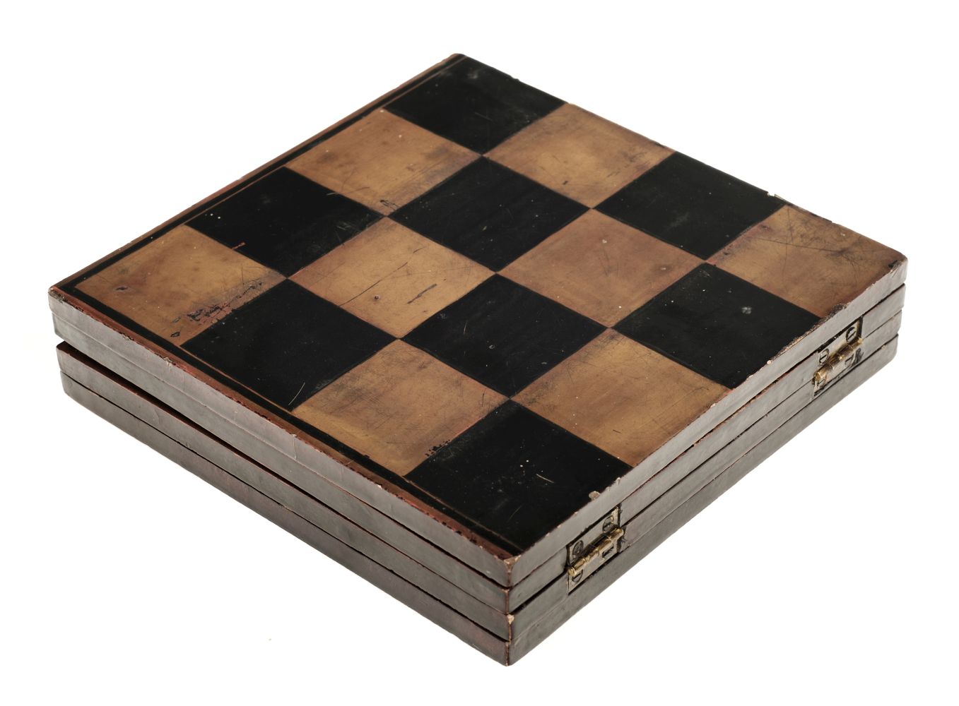 * Chess. A 19th-century folding chessboard