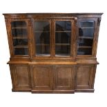 * Bookcase. A Victorian rosewood bookcase