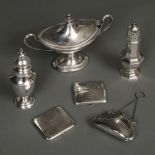 * Mixed Silver. A George V silver sugar caster, cigarette cases and other items