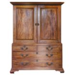 * Linen Press, A George III period mahogany linen press