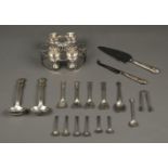 * Mixed Silver. A Victorian egg cruet set and other items