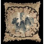 * Tapestry cushion. A cushion made from Flemish verdure tapestry, 17th or 18th century