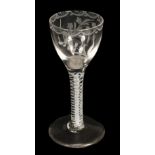 * Drinking Glass. An 18th-century cotton air twist glass