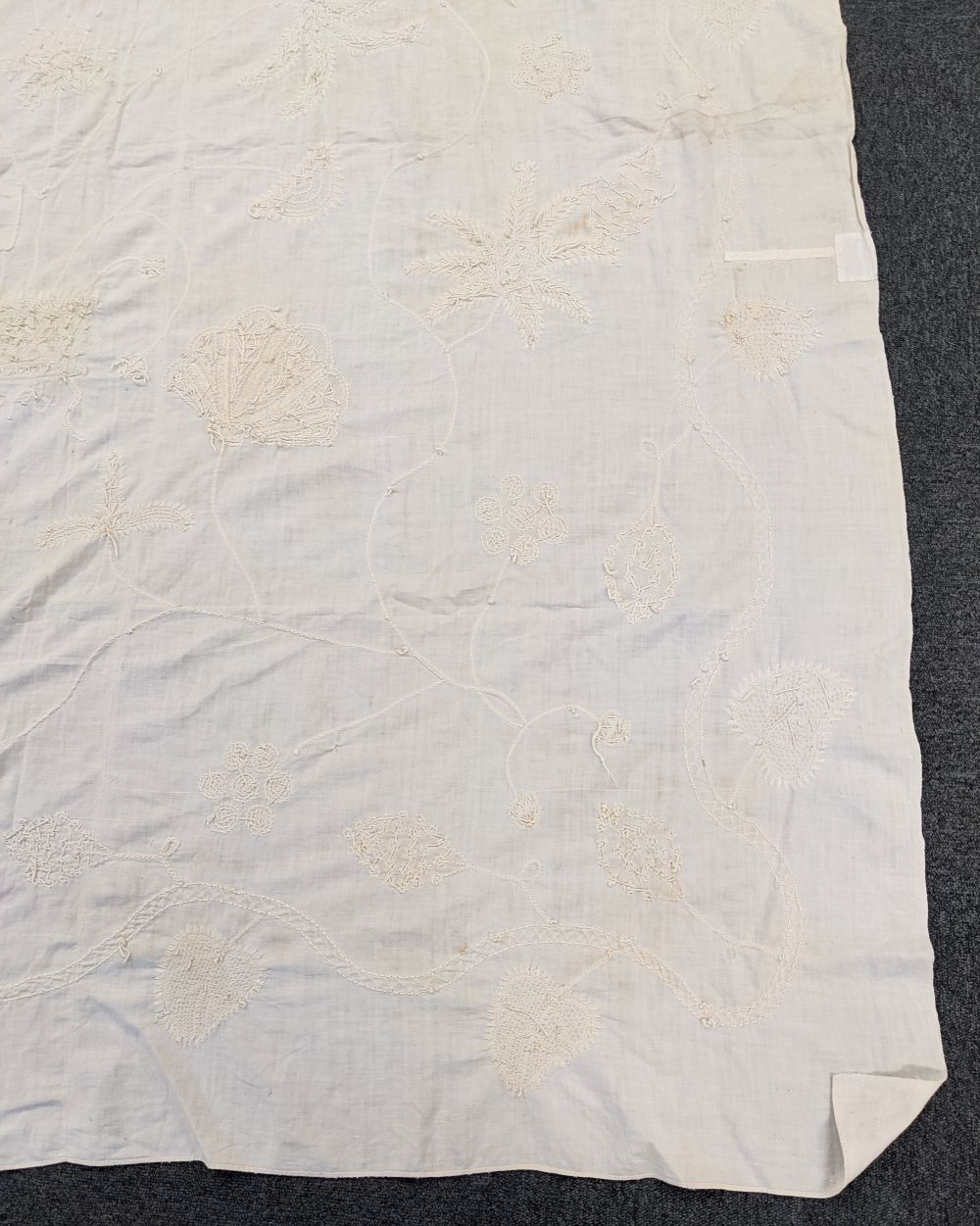 * Embroidered bedcover. A bullion-work coverlet, English, early 19th century - Image 4 of 16