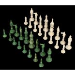 * Chess. An Indian ivory 'Pepys' chess set circa 1820
