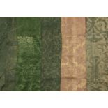 * Curtains. A collection of 18th and 19th century damask curtains and fabric