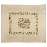 * Embroidered bedcover. An Arts & Crafts coverlet, early 20th century