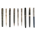 * Fountain Pens. A collection of pens including Parker and Watermans