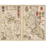 Buckinghamshire & Bedfordshire. Blaeu (Johannes), Two maps on one sheet, circa 1645