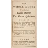 Sydenham (Thomas). The Whole Works…, 1st English edition..., 1696