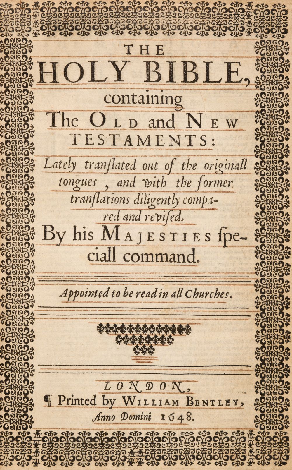 Bible [English]. The Holy Bible, containing the Old and New Testaments, 1648