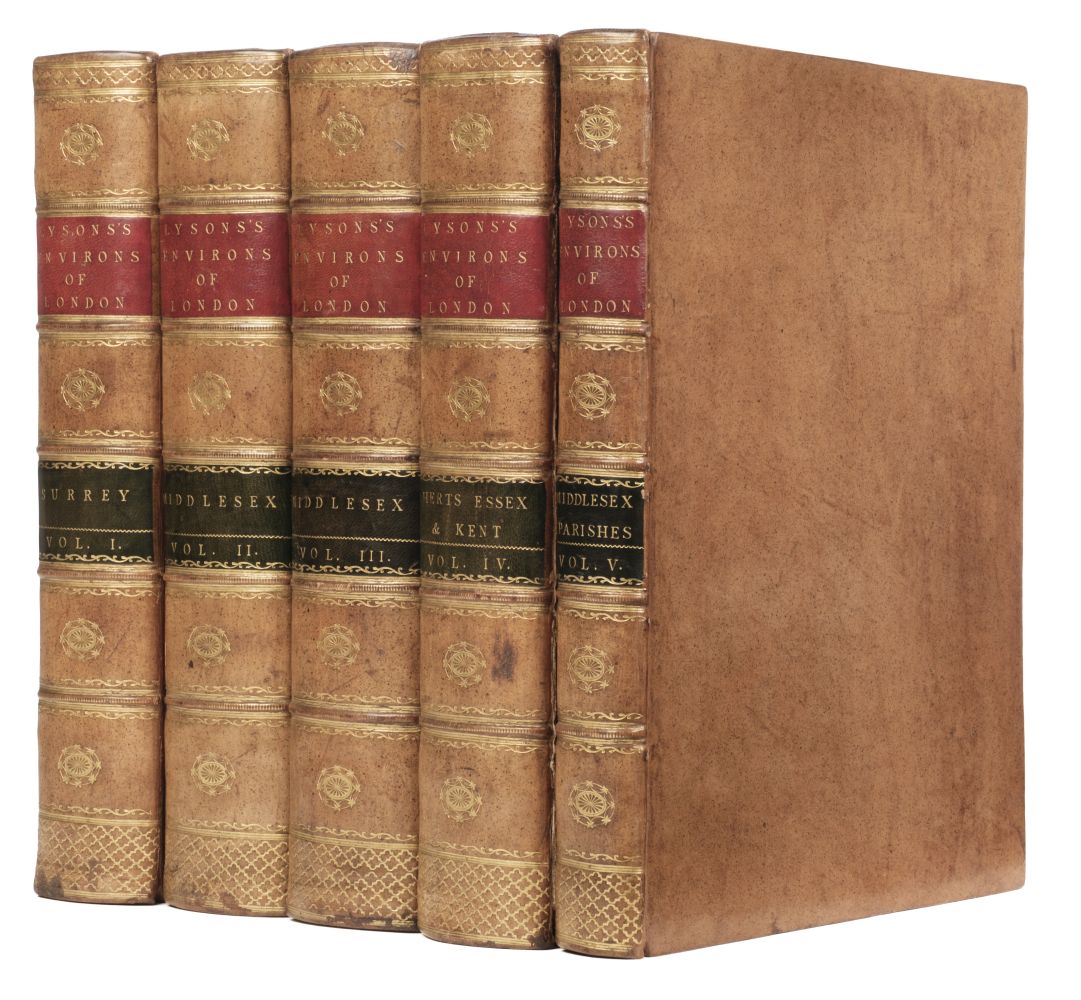 Lyson (Daniel). The Environs of London ... within Twelve Miles of that Capital, 5 vols., 1796-1800