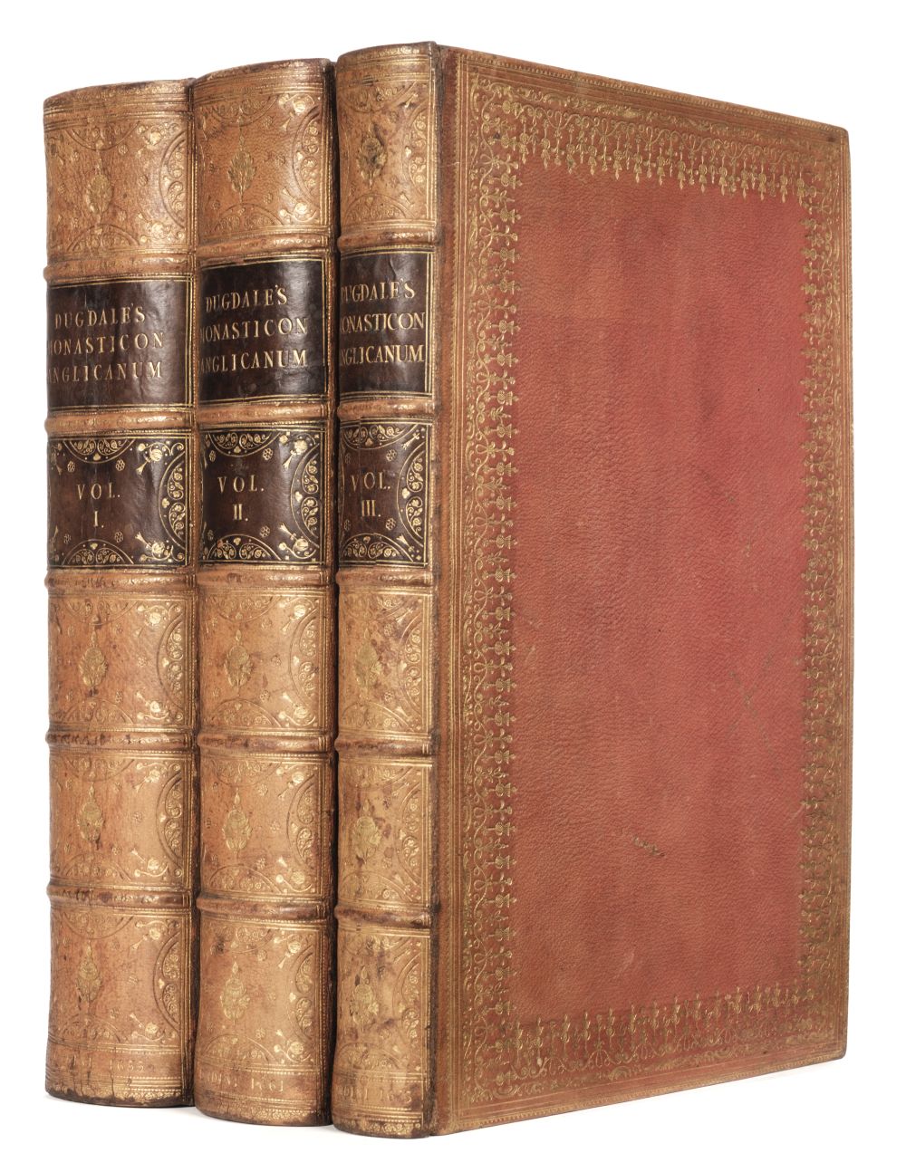 Dugdale (William, & Dodsworth, Roger). Monasticon Anglicanum, 3 volumes, 1st editions, 1655-1673