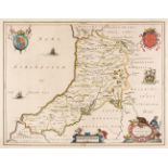 Wales. Blaeu (Johannes), Five county maps, circa 1645