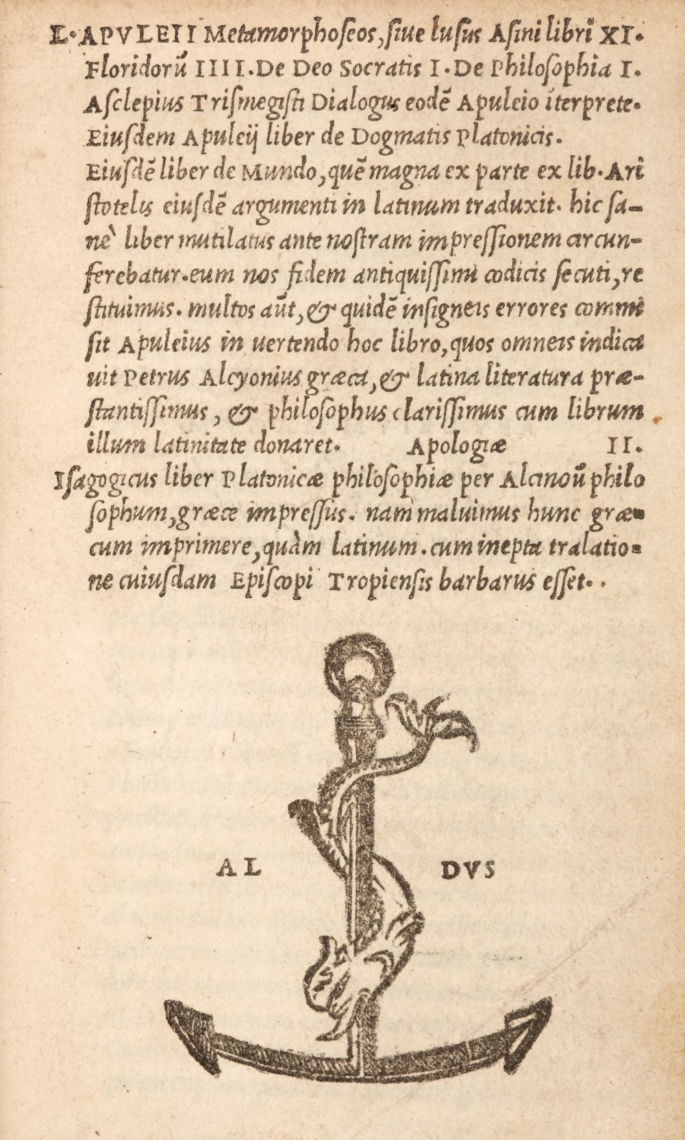 Apuleius (Lucius). Metamorphoseos, 1521