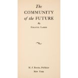 Lasker (Emanuel). The Community of the Future, 1st edition, New York: M.J. Bernin, 1940