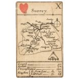 Surrey. Morden (Robert), Playing card map of Surrey, circa 1676