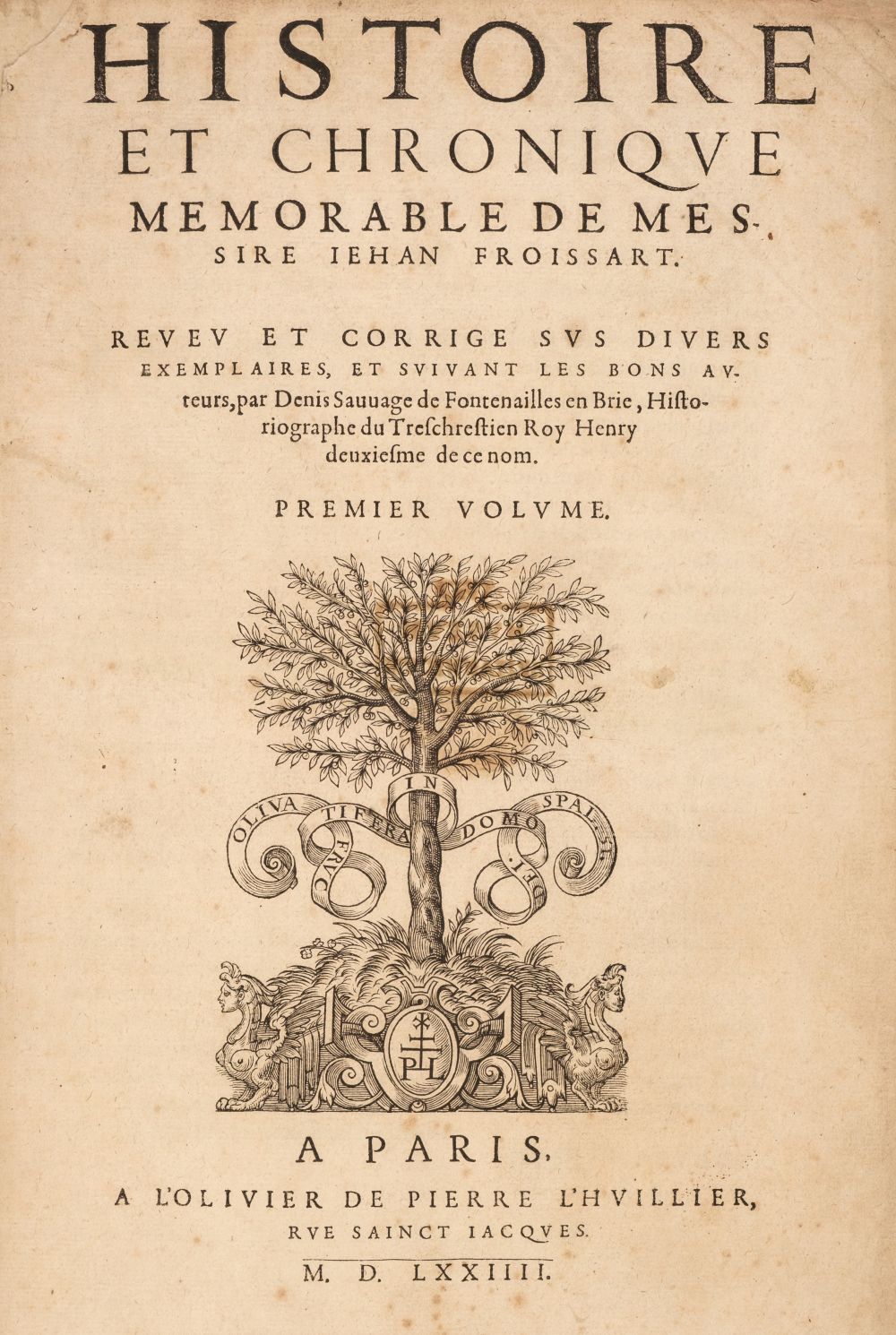 Froissart (Jean). Histoire et Chronique, Paris: Michel de Roigny, 1574
